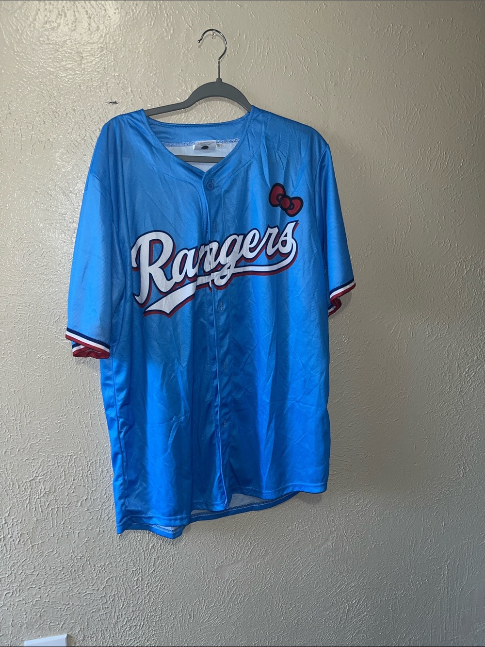 Hello Kitty Blue Short-Sleeve Jersey with White Logo